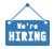 Icon of a sign that says we're hiring