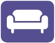 Icon drawn to look like a sofa or couch