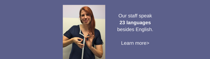 link, About CIDNY, Text: Our staff speak 23 languages besides English.