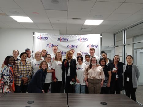 Group of CIDNY staff and Iceland delegation visitors gathered together for a photo.
