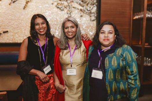 Gala attendees gathered and interacting.