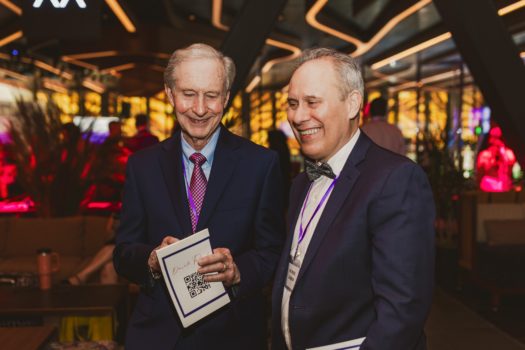 Gala attendees gathered and interacting.