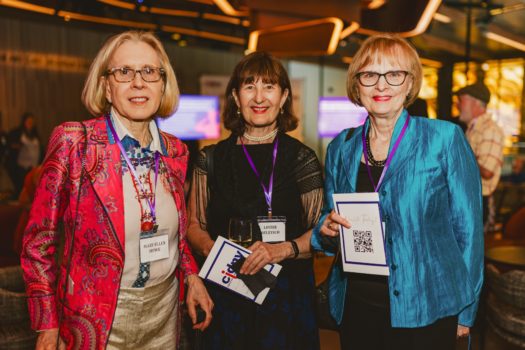 Gala attendees gathered and interacting.
