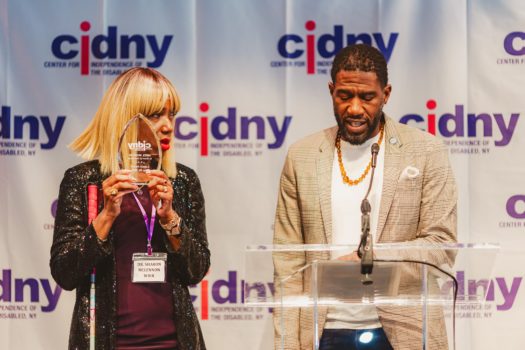 Dr. Sharon McLennon Wier with NYC Public Advocate Jumaane Williams speaking.