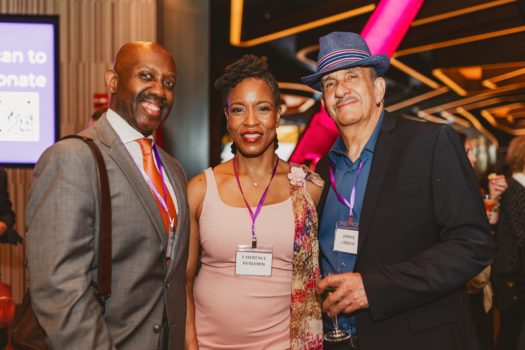 Gala attendees gathered and interacting.