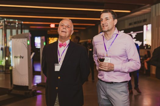 Gala attendees gathered and interacting.