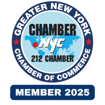 Image: Greater New York Chamber of Commerce NYC Chapter 2025 badge.