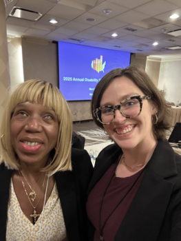 CIDNY's Dr. Sharon McLennon Wier and Rebekah Hurst at the March 2025 Disability Statistics Conference.