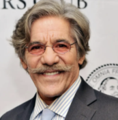 Headshot image of Geraldo Rivera in a dark suit jacket with a blue tie.