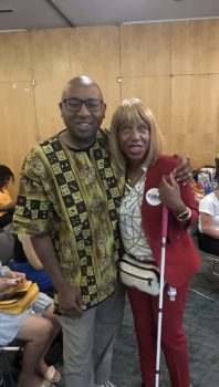 Queens Borough President Donovan Richards with CIDNY's Dr. Sharon McLennon Wier at the 2025 Queens Disability Pride Event.